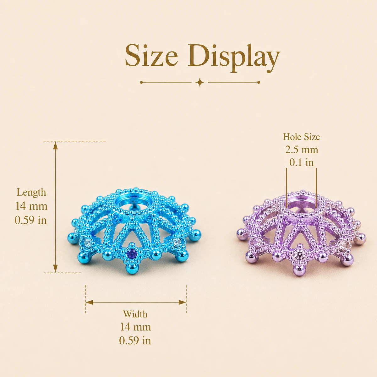 12mm 3pcs Zinc Alloy Pointed Corners Flower Center Assorted Colors Spacer Loose Beads For Jewelry Making DIY Bracelets Necklace