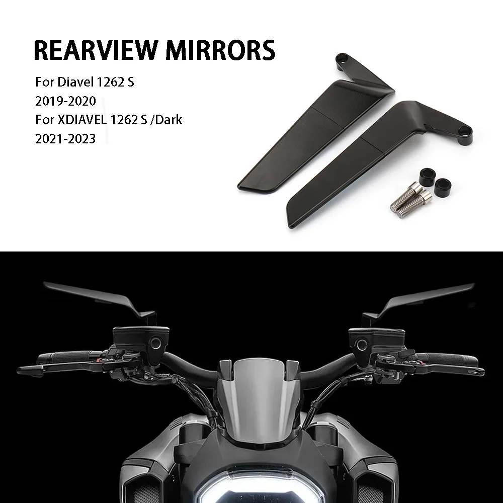 

Motorcycle Accessories Mirror Wind Wing side Rearview For Ducati XDIAVEL X Diavel 1262 S / Dark 2021-2023 DIAVEL 1260 S 2019-202