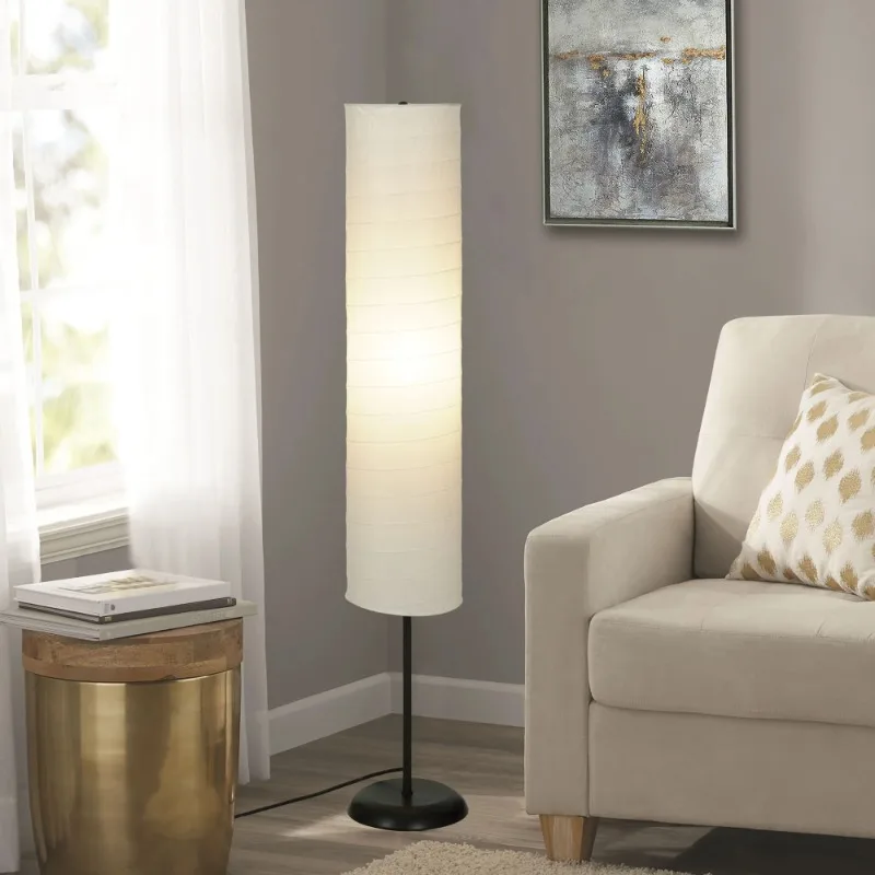 

NEW (3 pack) Bohemian Collapsible Floor Lamp, with Ricepaper Ivory Shade