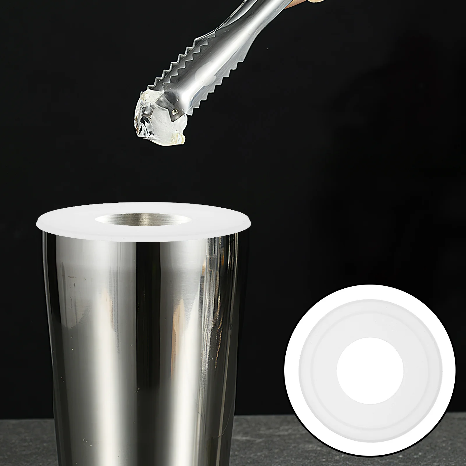 

Silicone Anti-Splash Lid For Shaker Cups Spill-Proof Reusable Tumbler Covers Clear Cocktail Shaker Replacement Bar Kitchen