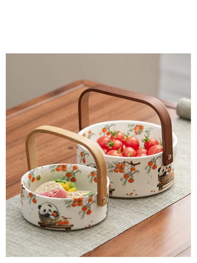 

Креативная фруктовница Cerc U Mi LIVING Qing Yue для гостиной, корзина для хранения на чайном столике, тарелка для димсамов, поднос для фруктов