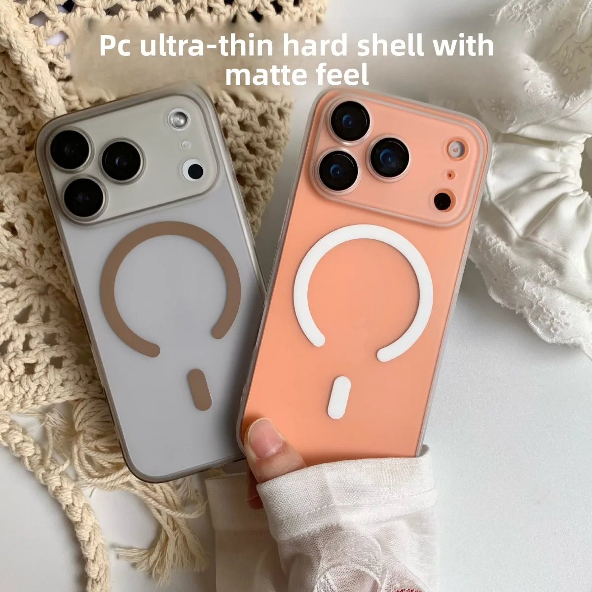 เคสโทรศัพท์แบบใสบางสำหรับ Magsafe Wireless Charge สำหรับ iPhone 17 Air 16 15 14 Plus 13 12 Pro Max ฝาหลังใส PC