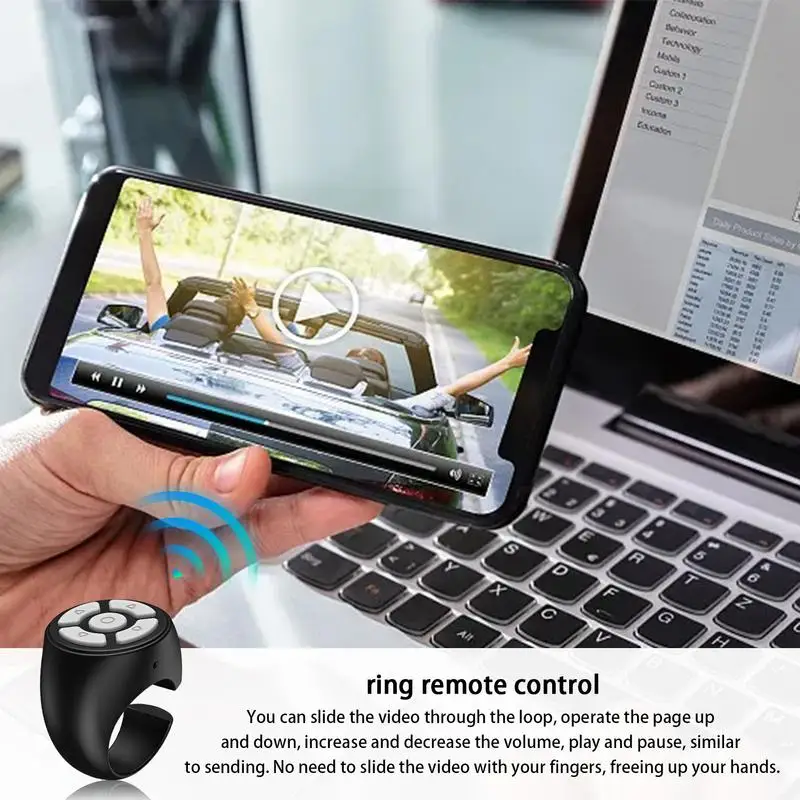حلقة التمرير اللاسلكية مصراع الإصبع التحكم عن بعد صفحة TurnerMobile وحدة تحكم الهاتف بلوتوث متوافقة مع سيارة السفر المنزلية