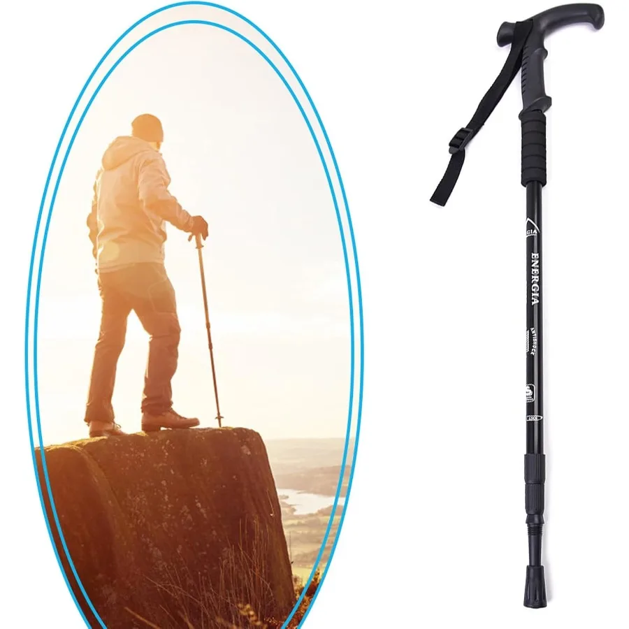 ThreeH عصي للمشي خفيفة الوزن أقطاب رحلات السفاري T مقبض مضاد للانزلاق تصميم عصا المشي قابل للتعديل للسفر التنزه تسلق S