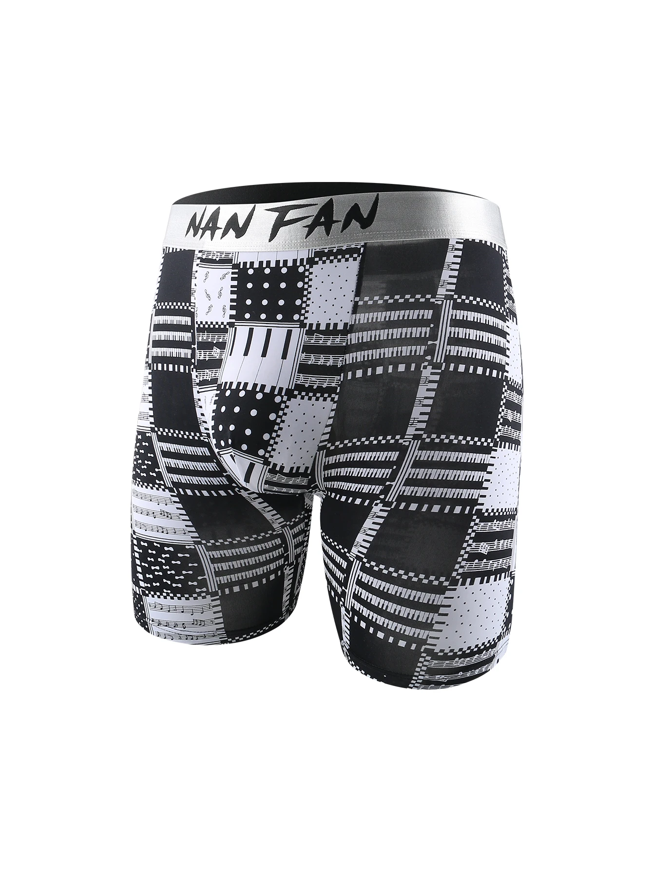 Nan Fan Men\'s Underwear Printed Ice Silk Anti Wear Leg Block Sports Running Boys\' Four Cornered Pants with Flat Corner Long Pant