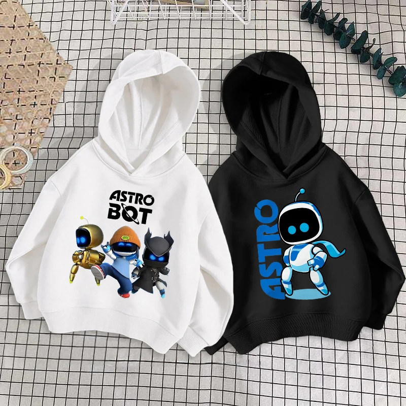 Sweat à capuche imprimé dessin animé pour garçons et filles, pull Anime mignon, pull fin Kawaii, vêtements Hip Hop, anniversaire, jeu Astro Bot, mode