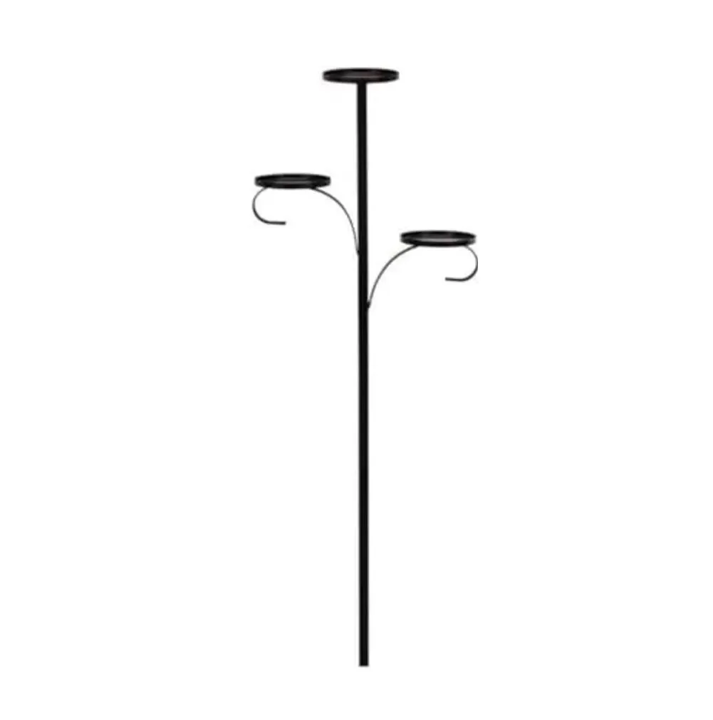Three Tier Metal Christmas Tree Top Stand with Retro Candlestick Holder Design for Indoor and Outdoor Holiday Tree Display
