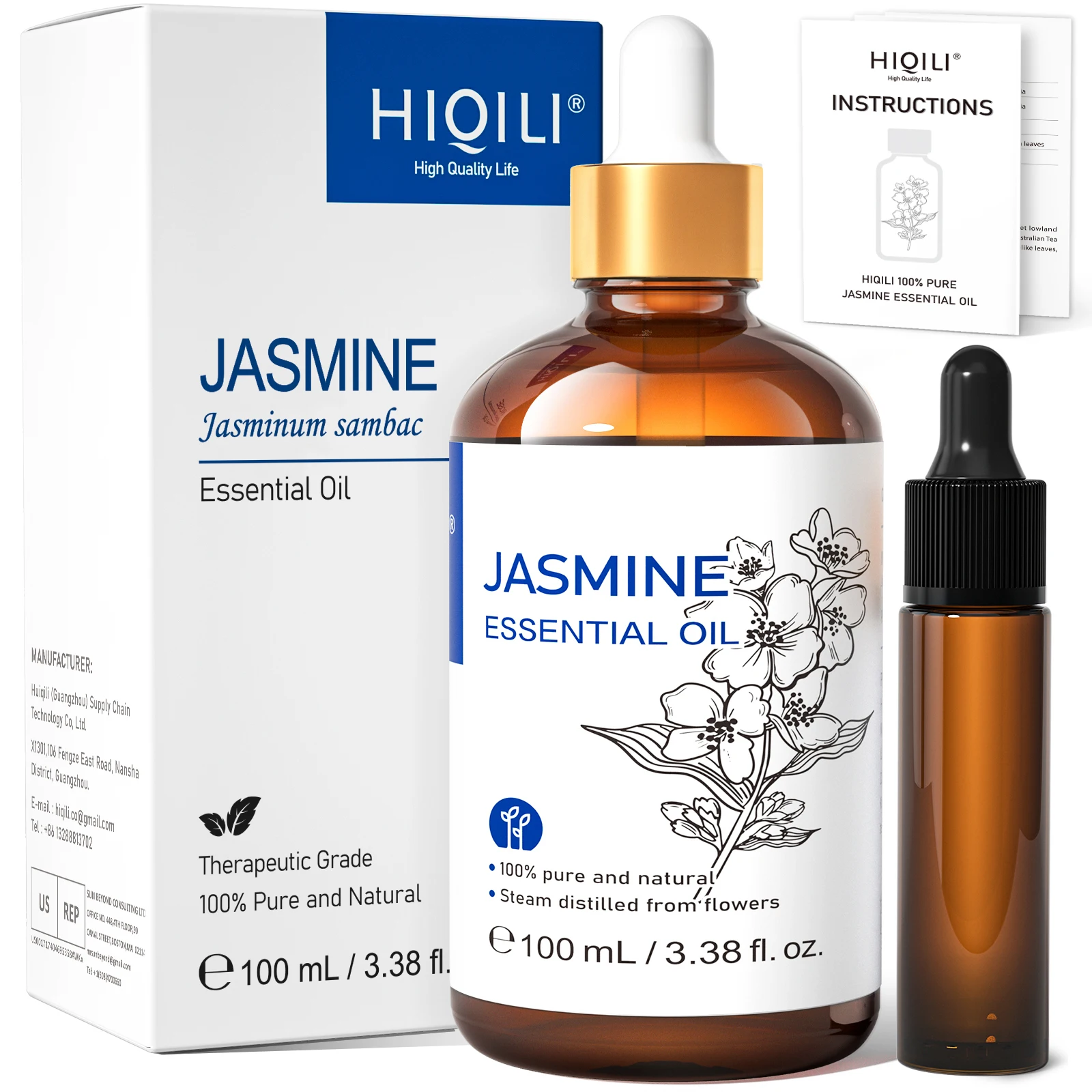 HIQILI 10/30/100/500ml Jasmine - Sandalwood Perfume Oil 评论和价格