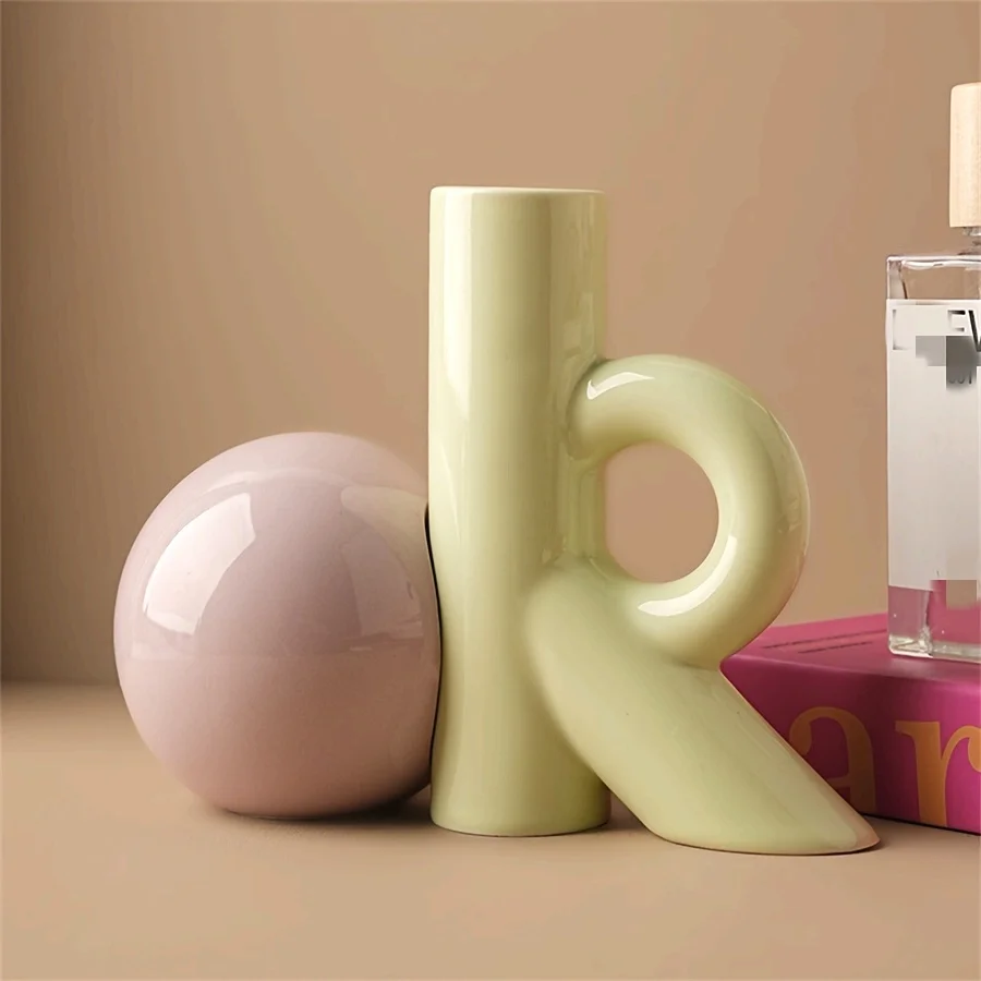 

Creative Ceramic Tissue Box Holder Vase Dopamine Home Decor Desktop Ornament