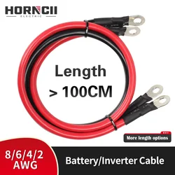 Cable inversor de batería 10 16 25 35 mm2 conector de Cable de cobre trenzado con Cable de puente de tierra de soldadura 1,2 M 1,5 M 1,8 M 2,5 M 3M 5M