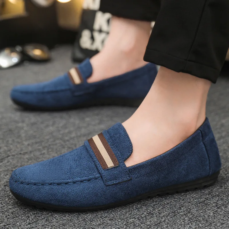 Men's casual loafers, breathable canvas shoes, Korean version, trendy and versatile, spring new style, bean shoes