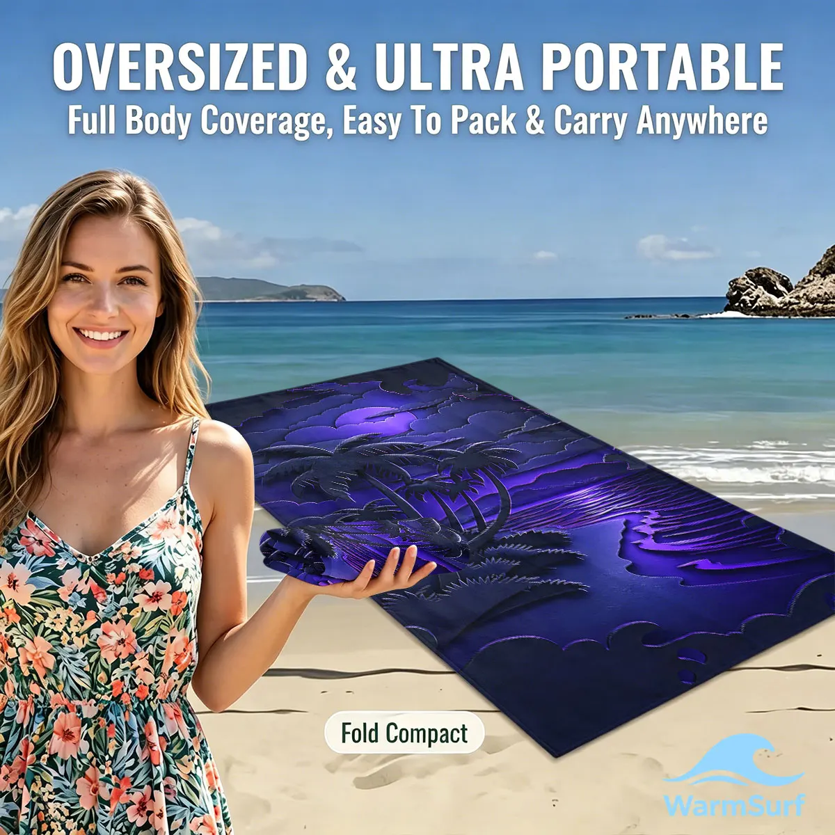 

purple papercut beach Beach Towel Cartoon Quick Dry Microfiber Bath Towel for Swimming Surfing Camping Unisex Holiday