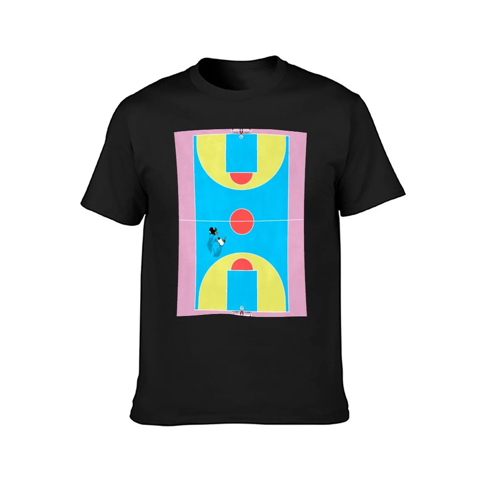 Basketball Court Pastel Colors T-Shirt customizeds vintage clothes mens big and tall t shirts