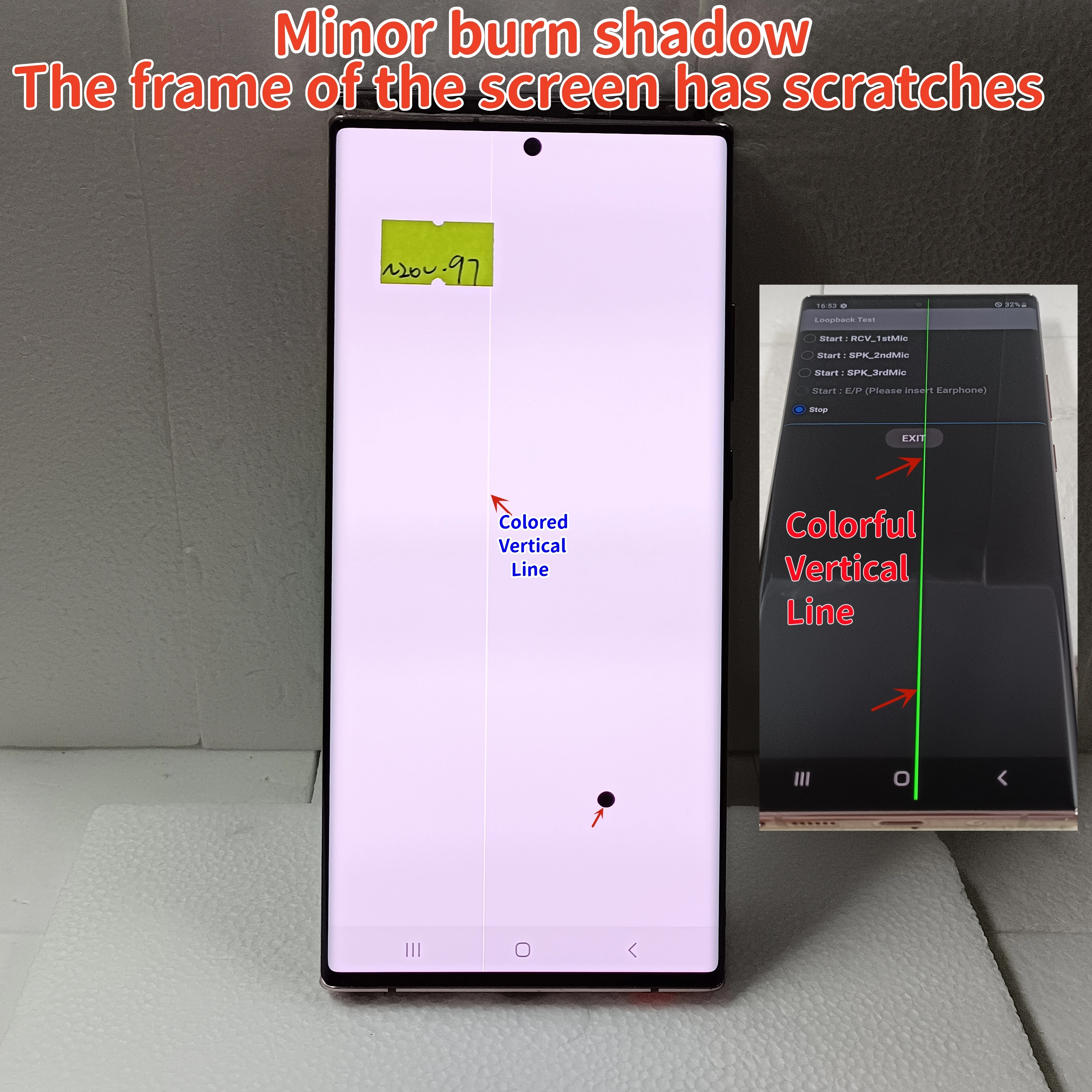 6.9\'\'Super Amoled For N20U Lcd For Samsung Galaxy Note 20 Ultra 5g Lcd Display Touch Screen Digitizer N985f N986b With Defects