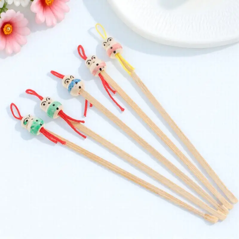 

5 шт. деревянные ушники из бамбукового материала, дизайн мультяшной головы, недорогой инструмент для удаления воска для безопасной и эффективной чистки ушей