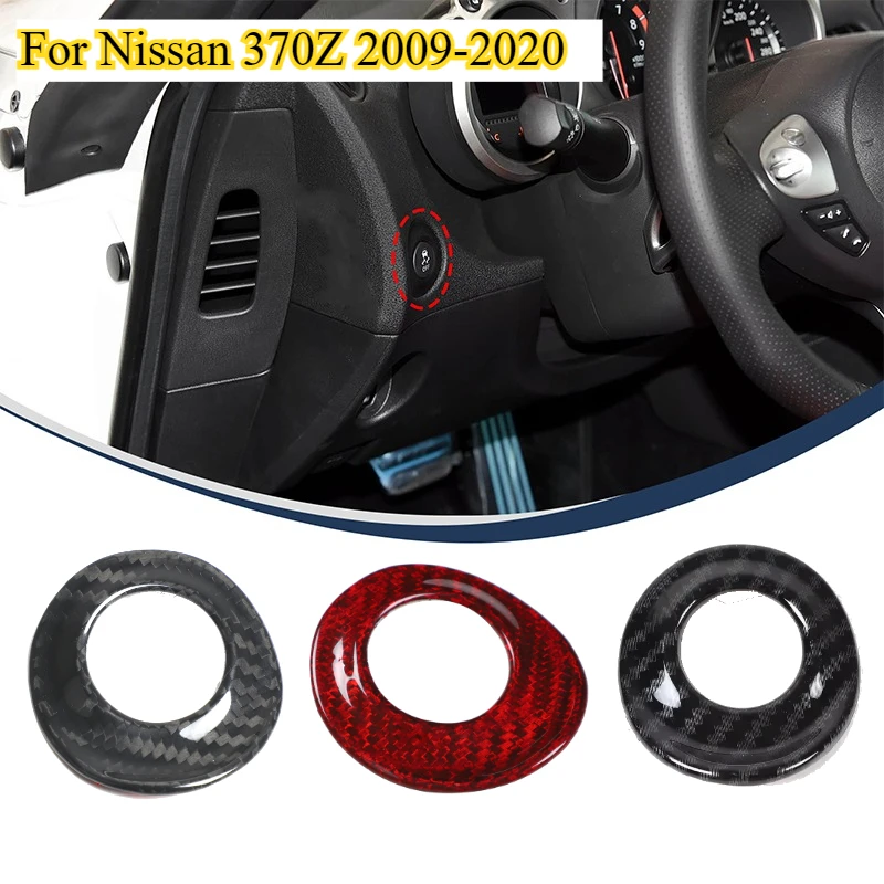 

Carbon Fiber Car Center Control Left Limited-slip Button Frame Cover Trim Interior Car Accessories For Nissan 370Z 2009-2020