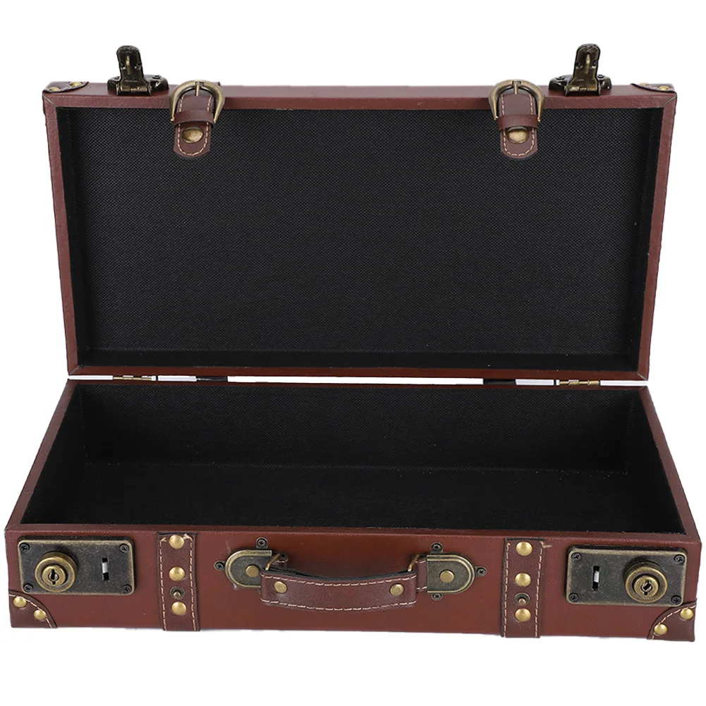 Houten koffer Retro Vintage opbergdoos Grote capaciteit Decoratieve opbergkoffer voor thuiscollectiebenodigdheden Fotografie rekwisieten