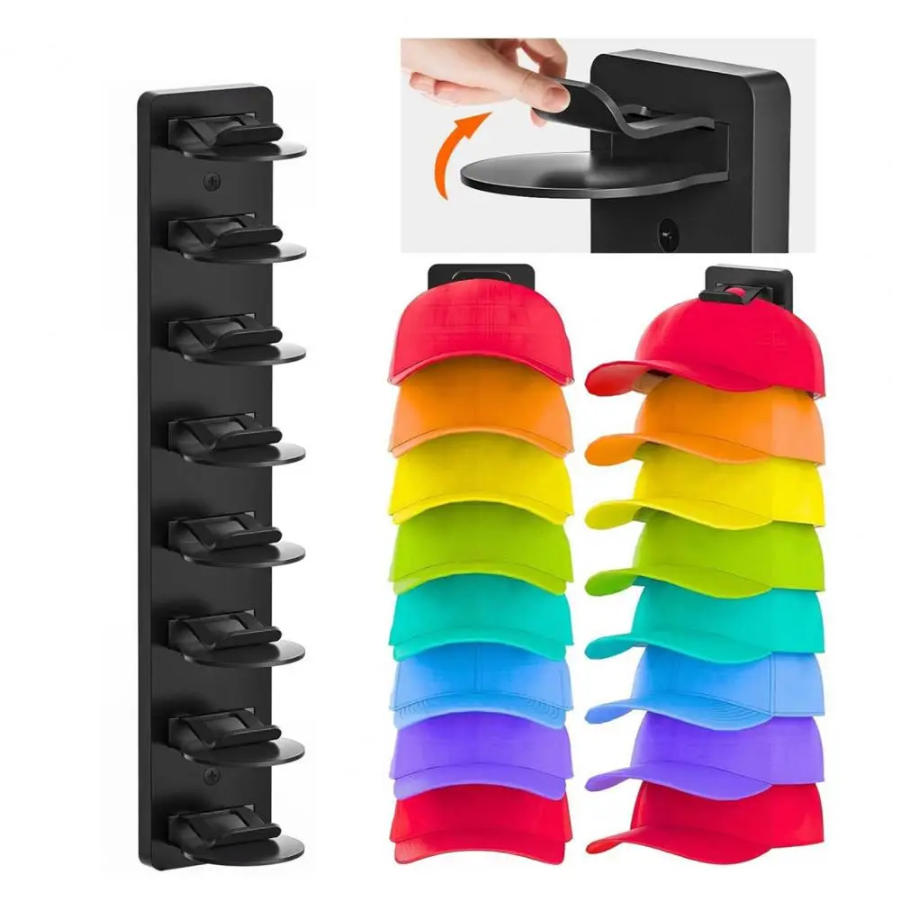 

Wall Mount Hat Holder Wall-mountable Hat Storage Rack for 8 Baseball Caps Space-saving Organizer with Capacity Door Closet