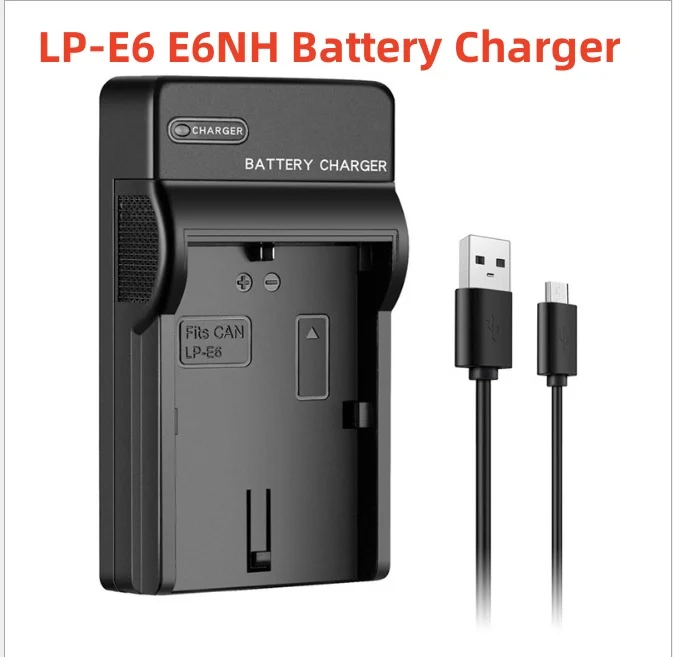 2250mAh LP-E6NH LPE6NH LP-E6 E6N E6 E6NH Camera Battery For Canon EOS R R5 R6 5DS 6D 7D 60D 70D 80D 90D USB Battery Charger