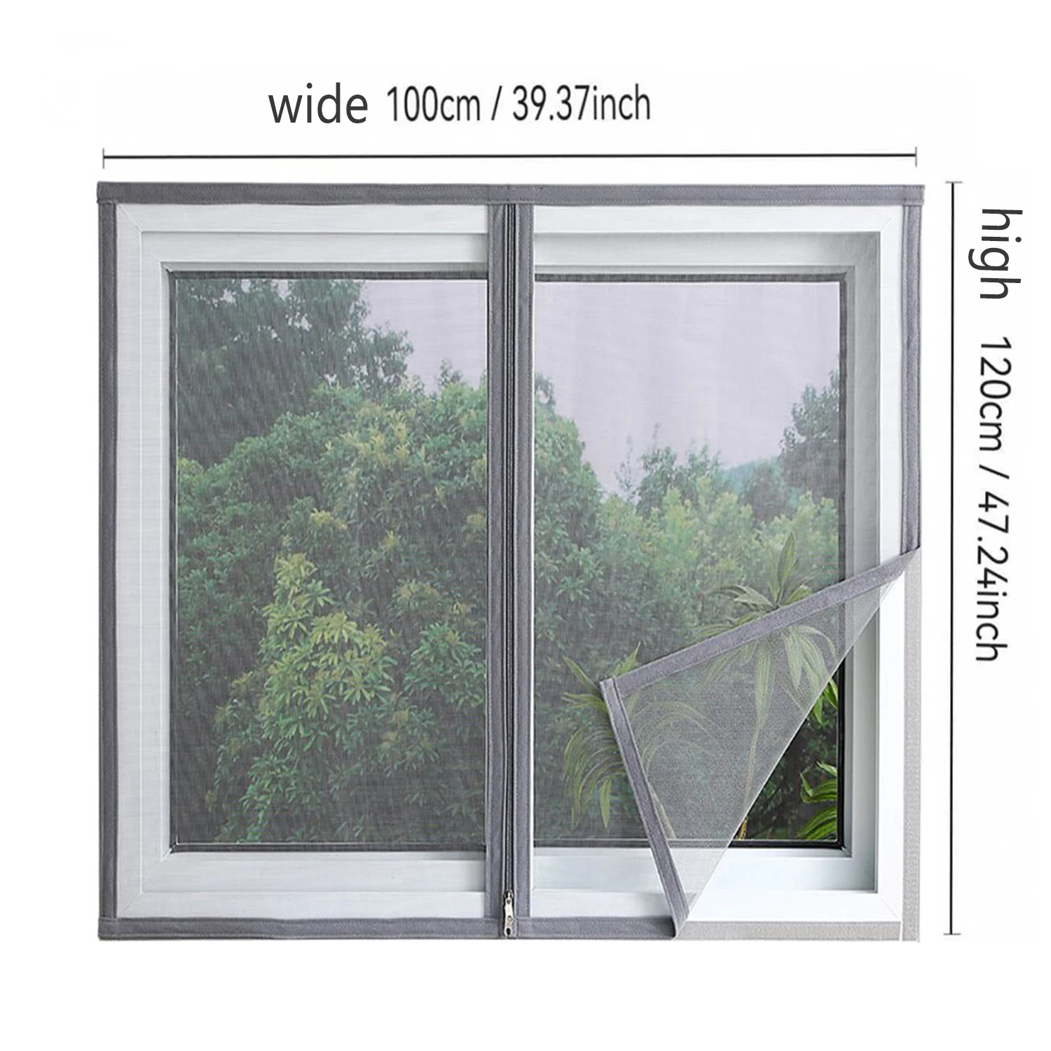 Mosquito screen window zipper design transparent mosquito net suitable for all windows, breathable and unobstructed mosquito net