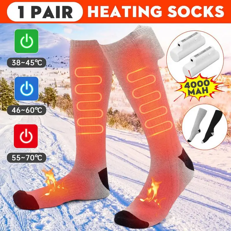 Electric Heated Socks Boot Feet Warmer Usb Rechargeable Heating Foot Warmer Artifact Anti-cold Winter Sport Socks Winter Heating