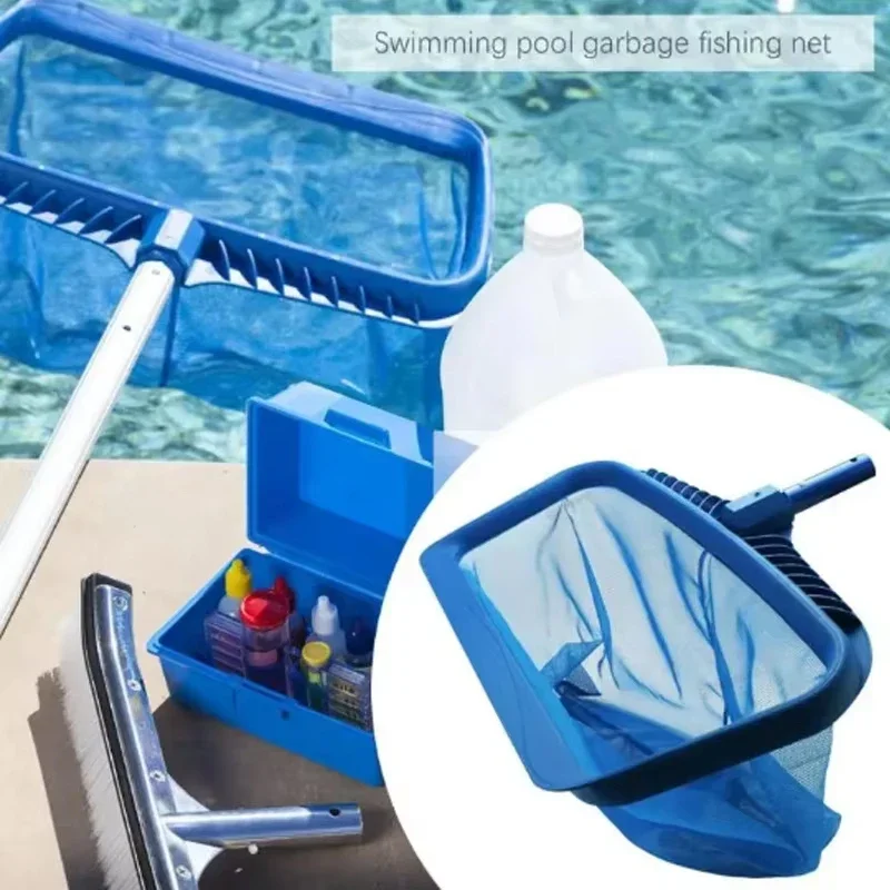 1/2/3Pcs Pool Skimmer Heavy Duty Cleaning Tool and Net Bag Leaf Cleaning Blue Deep Water Scoop Enhanced Fish Pond Scoop