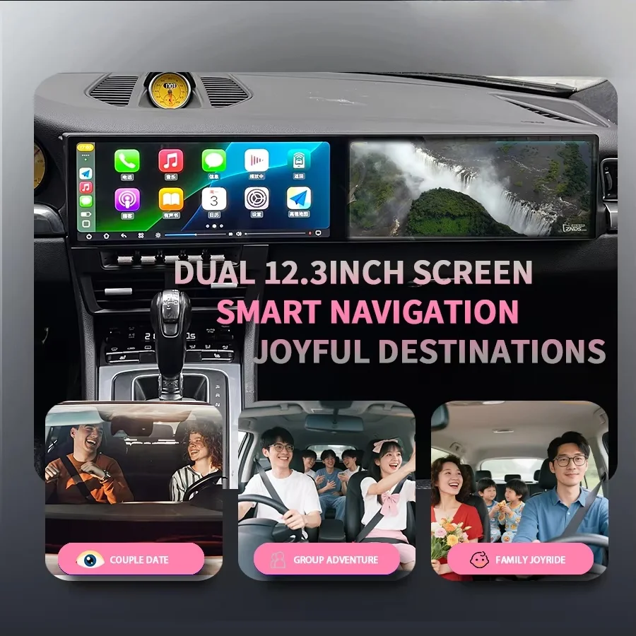 

LHD RHD Автомобильный GPS-навигатор с двойным экраном для Porsche 911 2012-2018 Carplay Android АВТО Мультимедийный видеоплеер Головное устройство