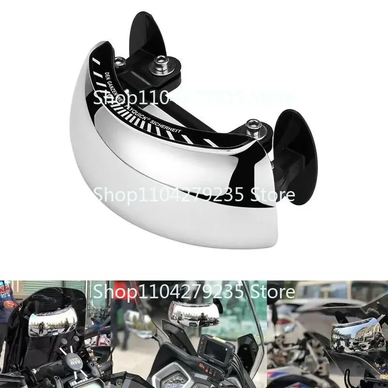 FLYQUICK  180 ° wide-angle, motorcycle windshield large viewing angle rearview mirror, auxiliary reversing mirror