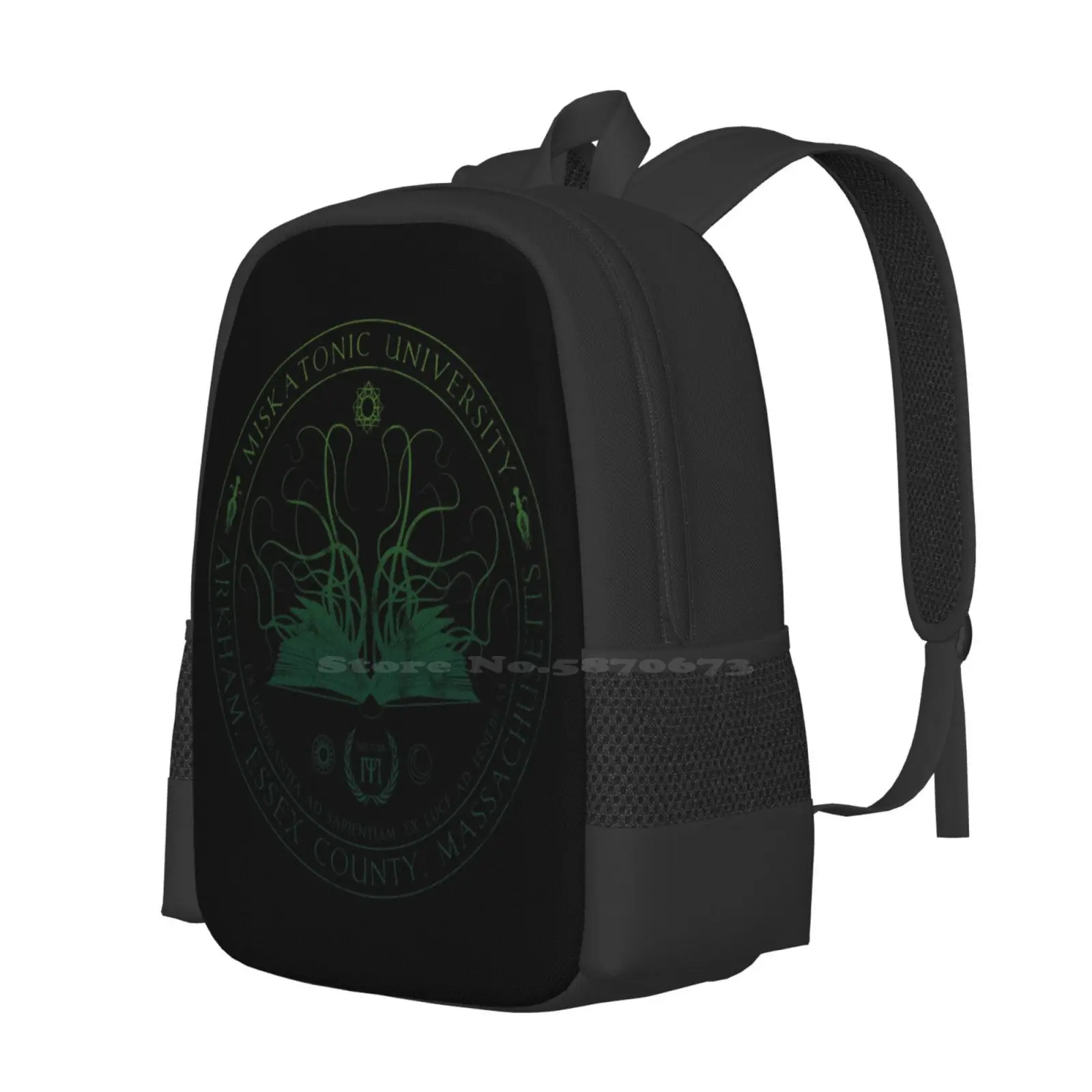 Miskatonic Sigil ( Poison ) Bag Backpack For Men Women Girls Teenage Miskatonic Lovecraft University Arkham Massachusetts