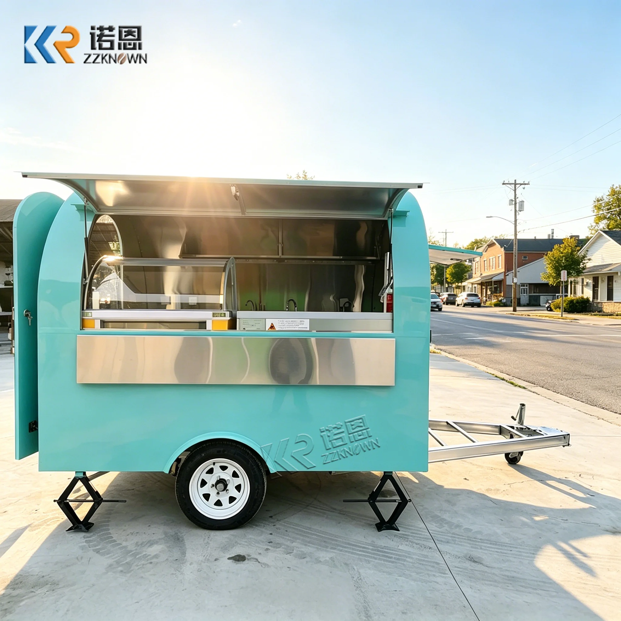 Cheap Street Restaurant Food Car Trailer with Customized Light Board for Catering Mobile Nail Salon Truck