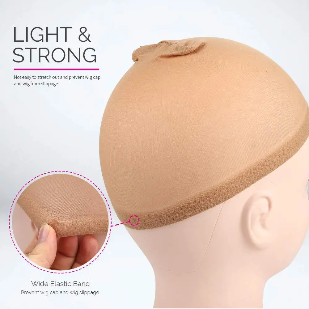 24 قطعة/المجموعة قبعات شعر مستعار لصنع الباروكات 4 لون الشعر صافي الدانتيل غطاء شعر مستعار جوارب مرنة عالية غطاء شبكي شبكات الشعر