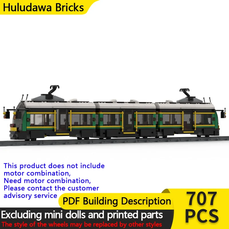 

City Car Model MOC Building Bricks Railway Tramway Transit Train Modular Technology Children Holiday Gifts Assemble Toys Suit