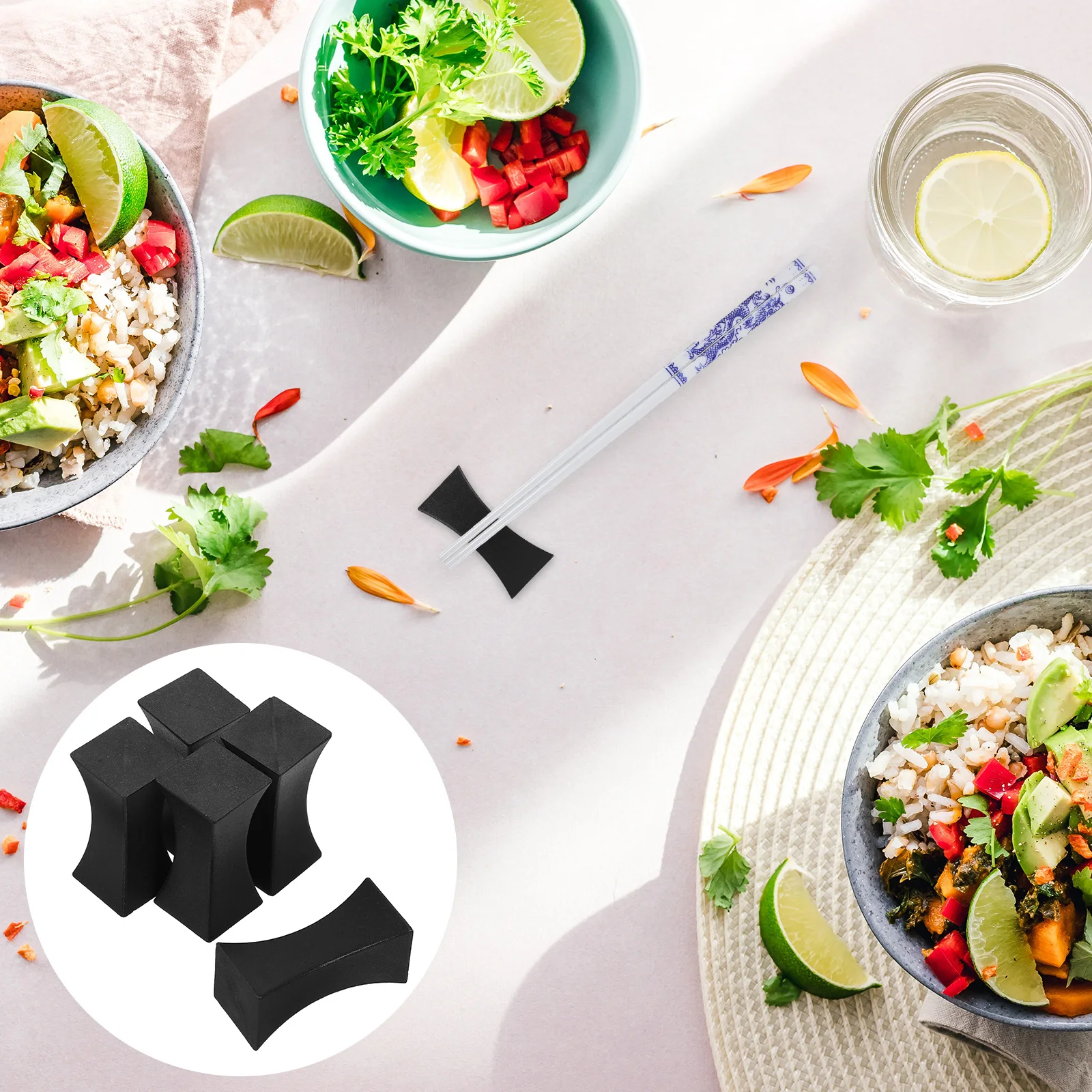 

5 Pcs Chopstick Rest Holder Fiberglass Fork Spoon Stand Cutlery Kitchen Table Decor Chopstick Rest Accessories