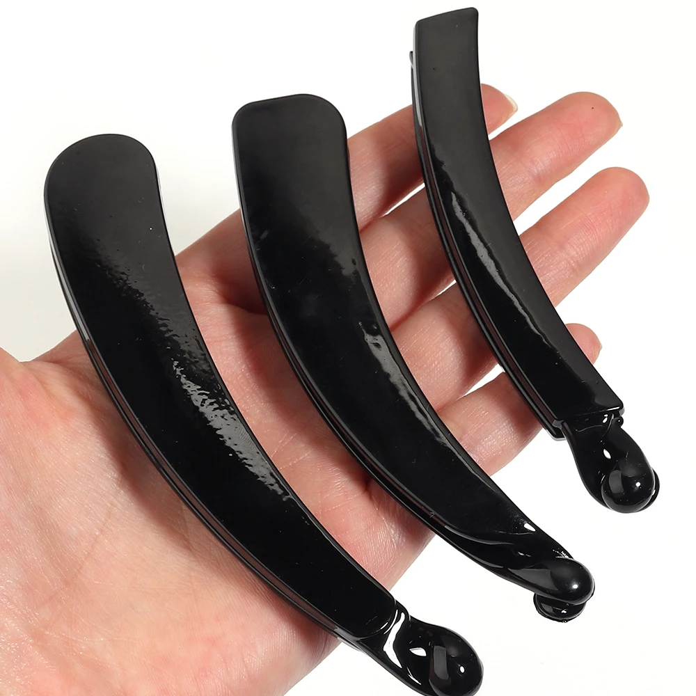 2pcs 10/11/12mm Plastic Black Jagged Banana Shape Hair Clip For DIY Jewelry Making Hair Accessories Gfits