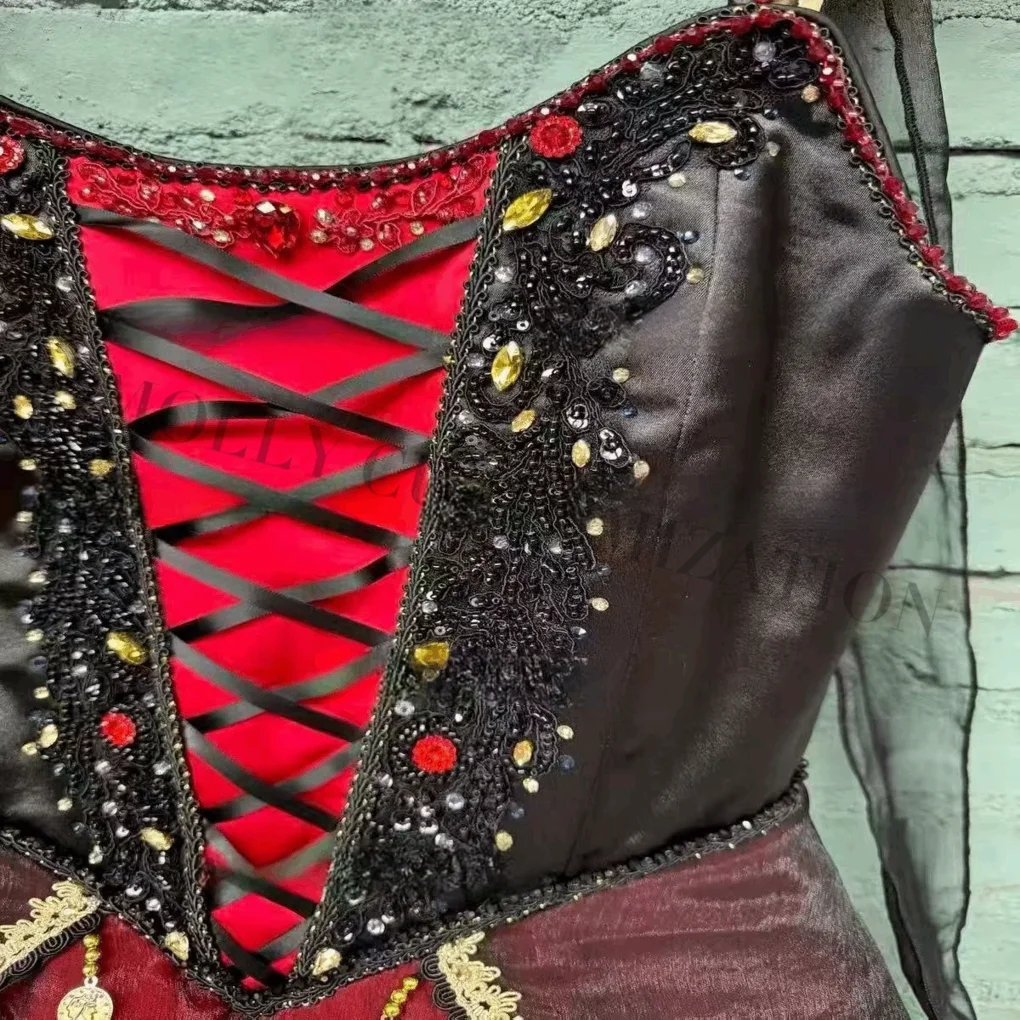 Hochwertiger, maßgeschneiderter, neuer Esmeralda-Variations-Ballett-Wettbewerbsrock aus langem Tüll für Erwachsene und Kinder – Detail 3