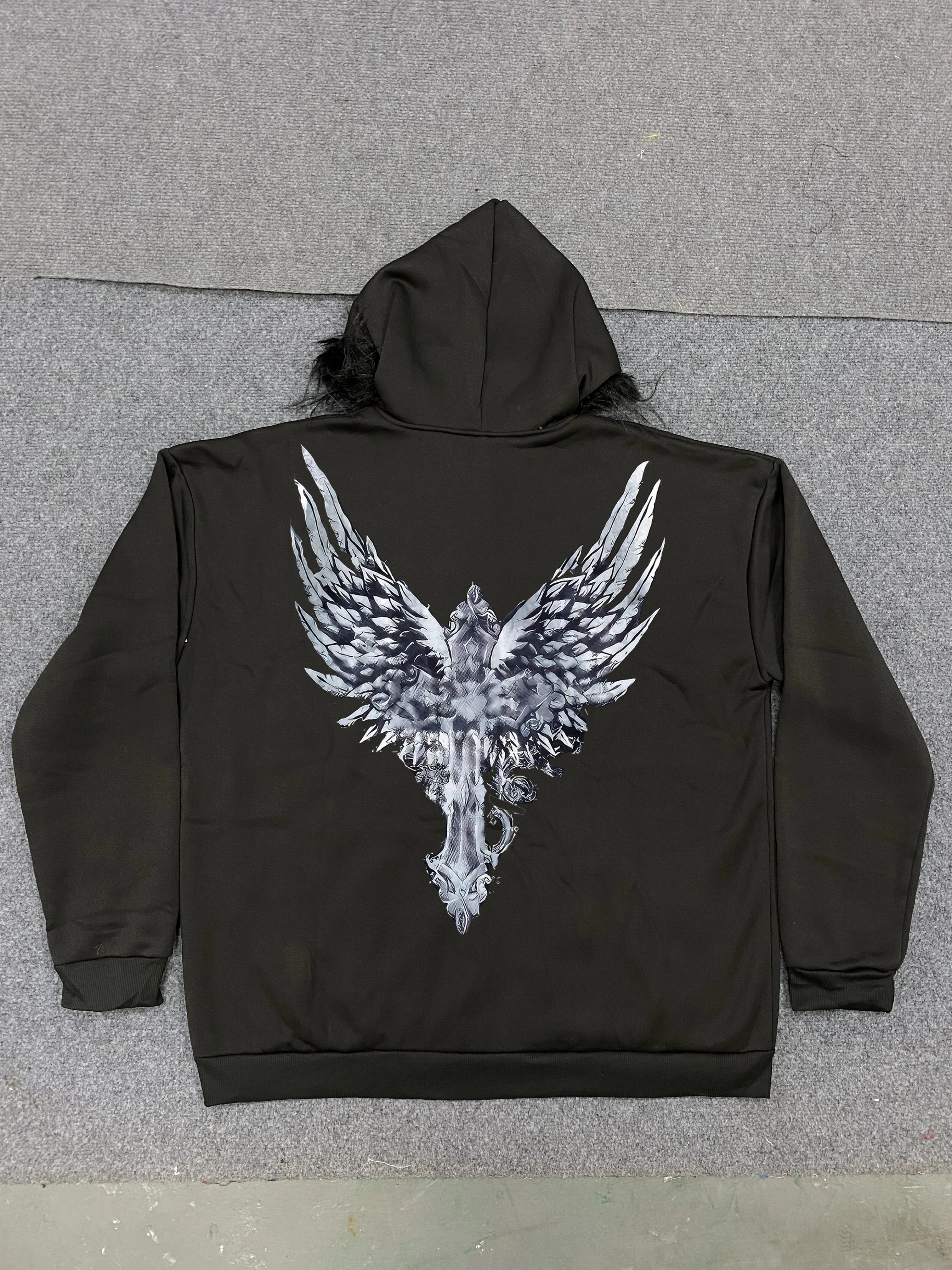 Nuova giacca con cappuccio spessa autunno e inverno, felpa con cappuccio con cerniera nera, felpa con cappuccio calda da uomo e da donna