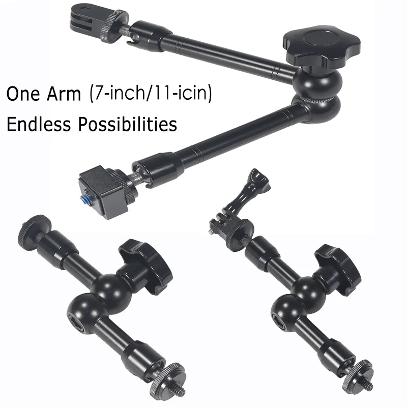 Extension Magic Arm Quick Release Tripod Adapter 1/4" Camera Mount for GoPro DJI OSMO Action Insta360 ACE Phone Holder Bracket