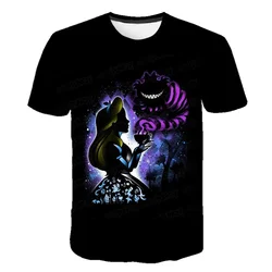 2024 Disney Alice im Wunderland 3D-Druck T-Shirts Cartoon Anime Männer Frauen Mode T-Shirt Kinder T-Shirts Tops Kleidung