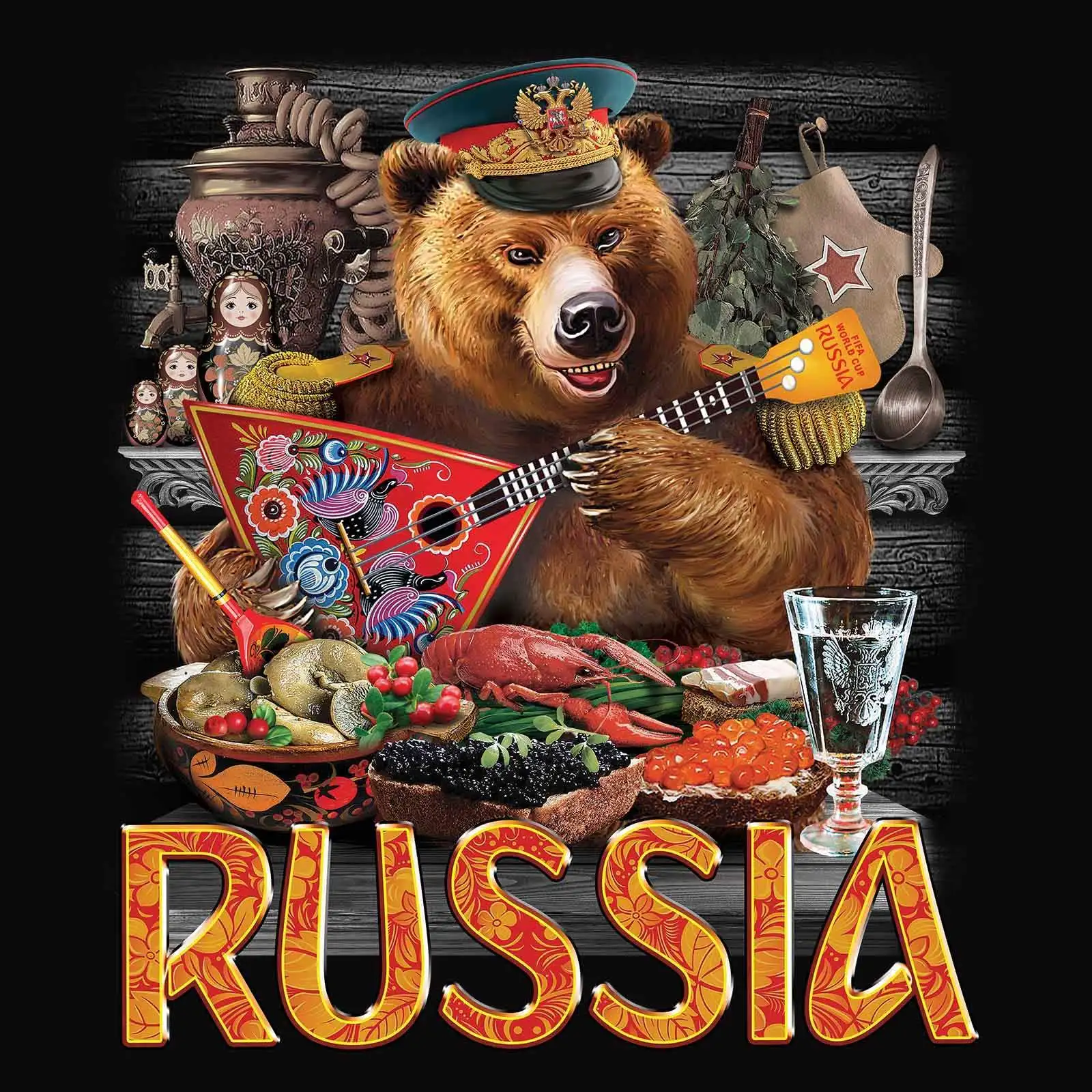 Personalized t-shirt with Russian bear T-Shirts russia putin military cult Men\'s Clothing