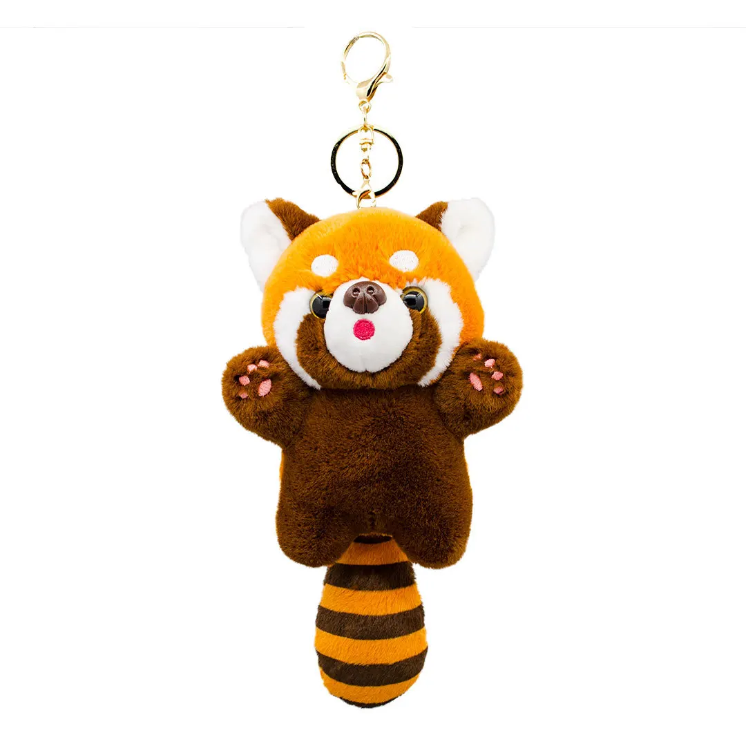 Little Raccoon น่ารักการ์ตูนตุ๊กตา 12.5 ซม.ของเล่นตุ๊กตากระเป๋าเป้สะพายหลัง Plush Key CHAIN ตกแต่งเด็กของขวัญวันเกิด