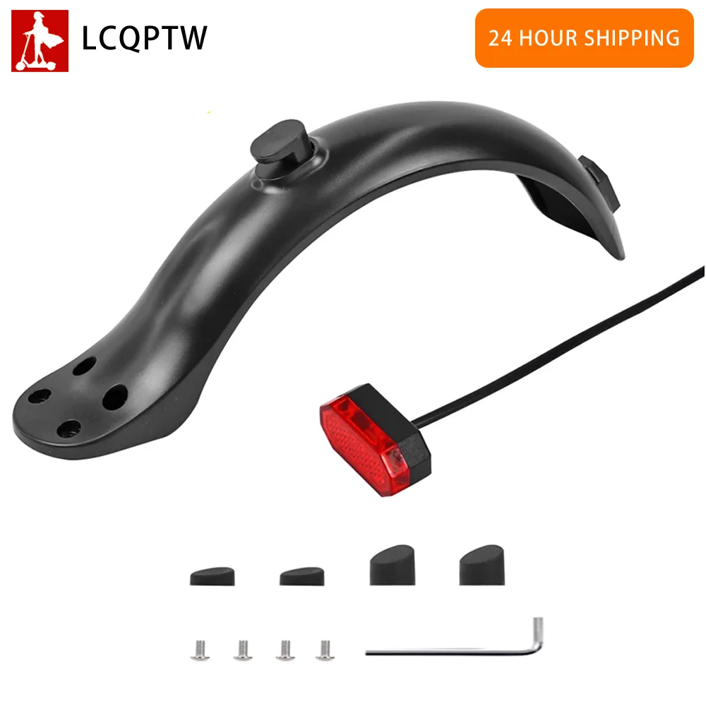 Durable Scooter Mudguard For Four-hole Screw Fender with Rear Taillight Back Guard Electric Scooter Tire Splash Fender