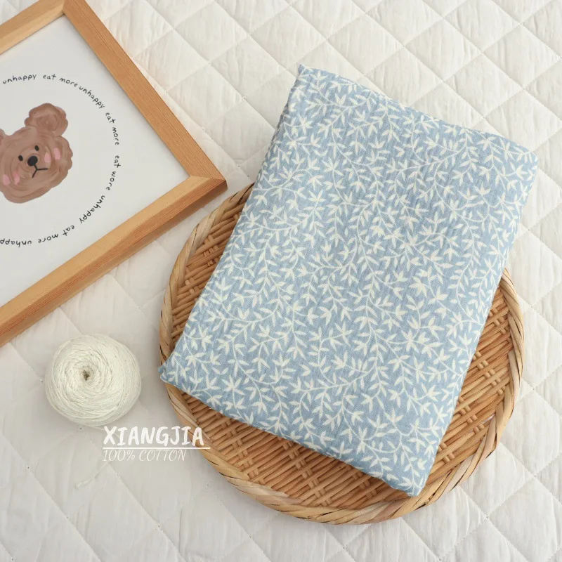 135x50cm Weiches Weidenblatt Weißer Schatten Baby Baumwolle Doppelschicht Gaze Warmer Kreppstoff Kinderpyjamas Nähtuch – Detail 8
