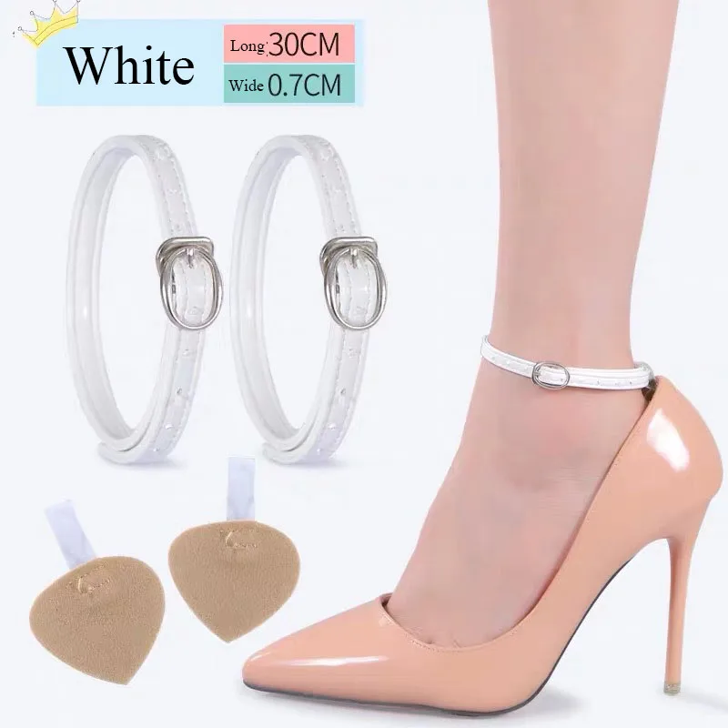 

2Pcs Shoelace Invisible High-Heeled Shoe Band Harness Lazy Shoe Laces Buckle Anti-Drop Heel Elastic Strap