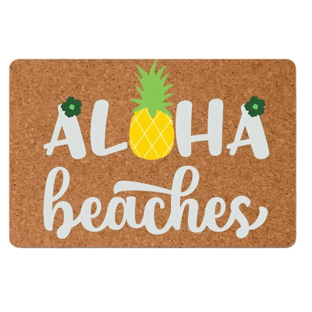 

Funny Door Mat Entrance Mats Aloha Beaches Patten Non-slip Doormat for entrance door outdoor pineapple pattern