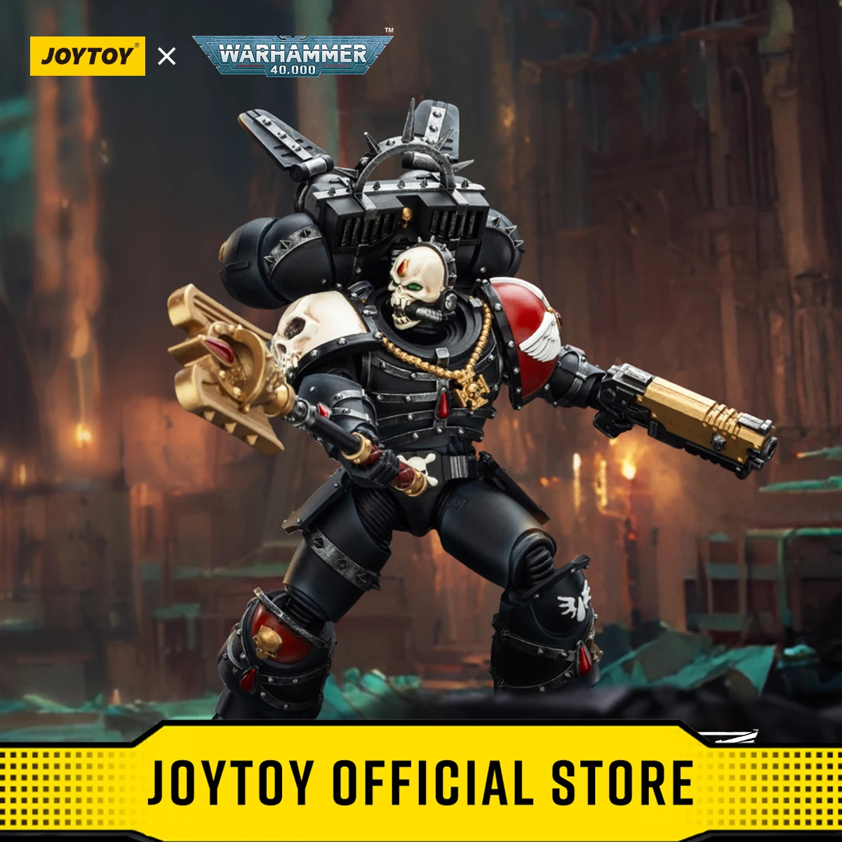 

Фигурки JOYTOY Warhammer 40k 1/18 Blood Angels Lemartes с набором прыжков, Blood Crozius и пистолетом Absolver Bolt
