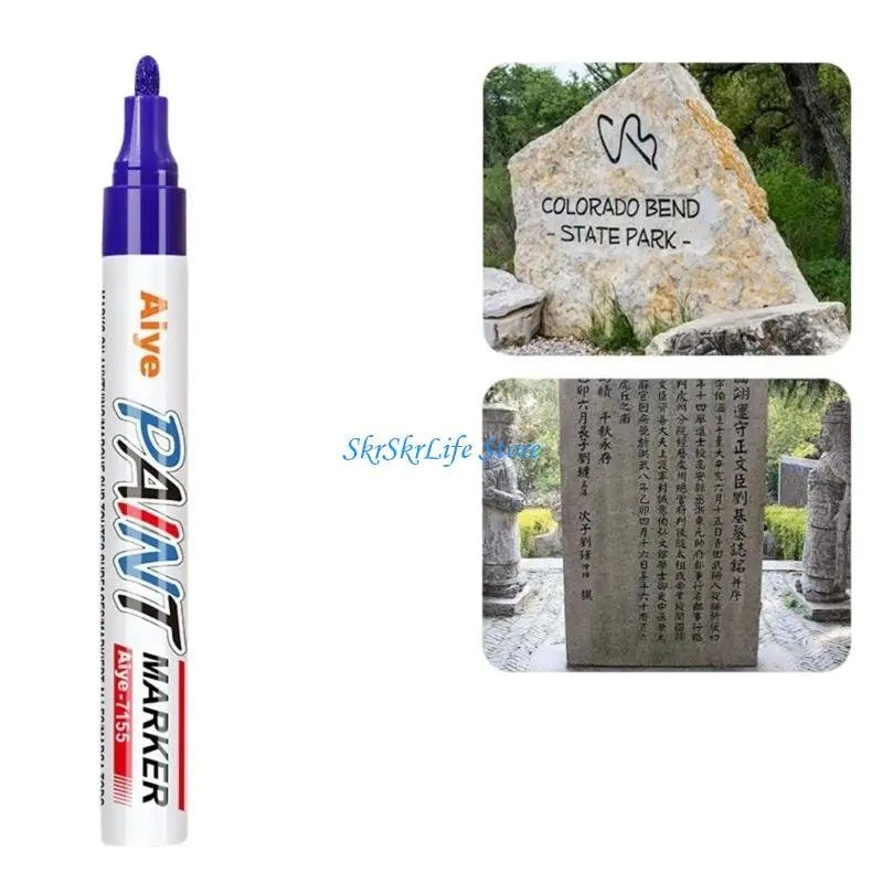E65E Oil Based Paint Pen for Tombstone Repair Colorful Paint Marker Pen Waterproof Windproof Marker for Granites Headstones