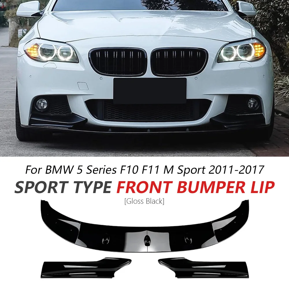 

Front Bumper Lip For BMW 5 Series F10 F11 M Sport 2011-2017 Glossy Black Bumper Lip Spoiler Front Lip Accessories Car Update