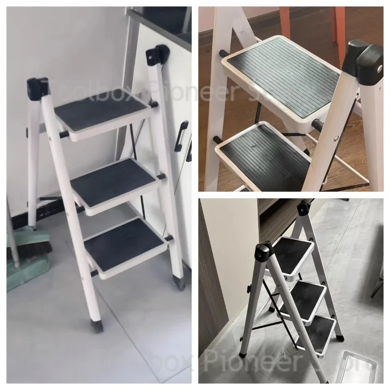 Échelle pliante à chevrons pour la maison, pédales antidérapantes, forte charge, escabeau de cuisine épais, échelle 2/3 marches