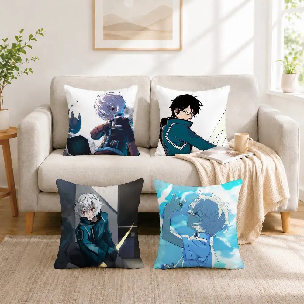 Anime World Trigger Yuma Kuga Square Double-Sided printed Pillow Case Bedroom Bedside Pillow Sofa Cushion Cover Gift