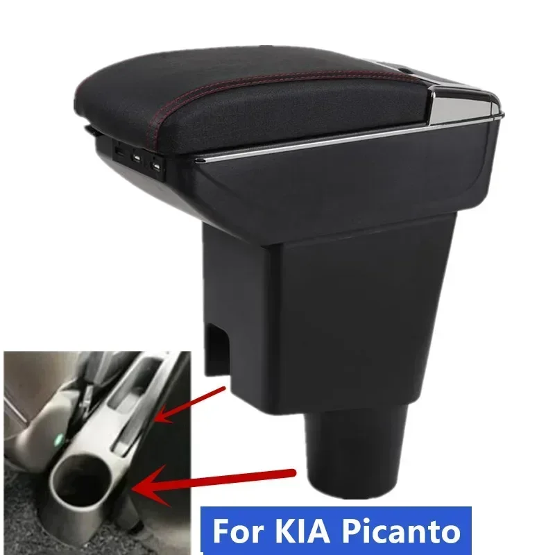 For KIA Picanto Armrest Box For KIA Morning Picanto Car Armrest Central storage Box dedicated Retrofit with USB Car Accessories